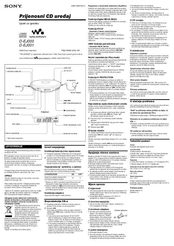 Mode d'emploi SONY D-EJ000