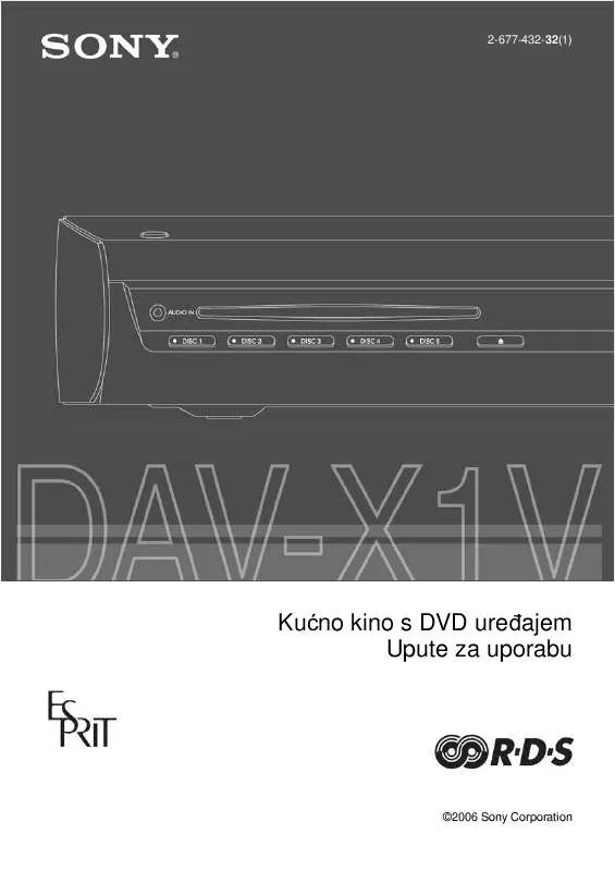Mode d'emploi SONY DAV-X1V