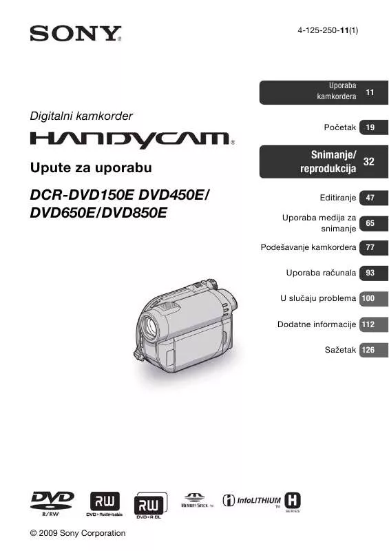 Mode d'emploi SONY DCR-DVD650E