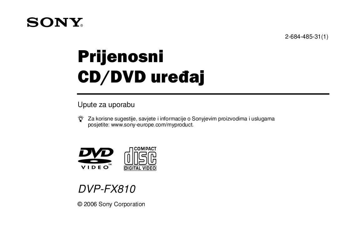 Mode d'emploi SONY DVP-FX810