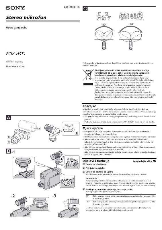 Mode d'emploi SONY ECM-HST1