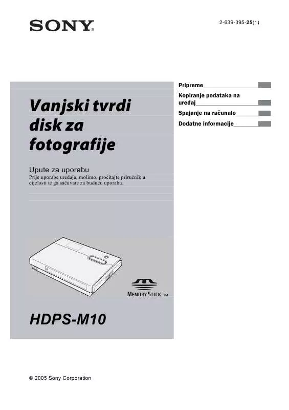 Mode d'emploi SONY HDPS-M10