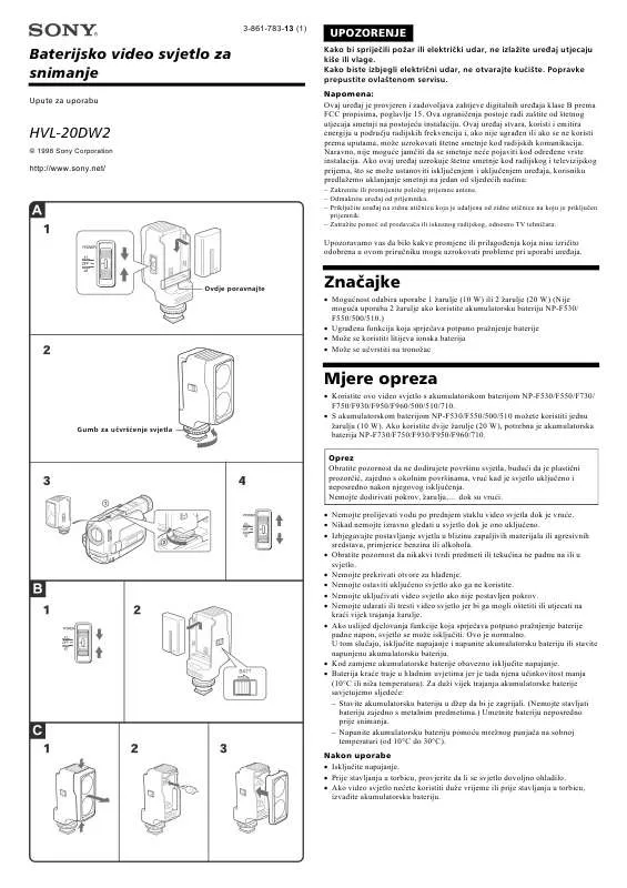 Mode d'emploi SONY HVL-20DW2