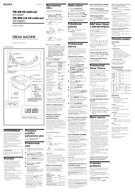 Mode d'emploi SONY ICF-CD837