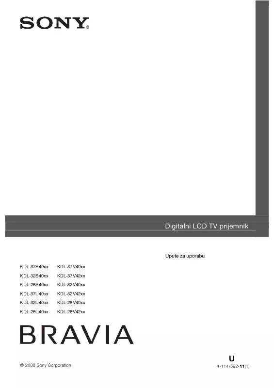 Mode d'emploi SONY KDL-26V4200