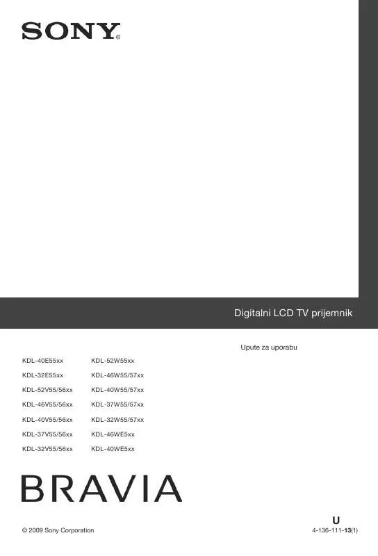 Mode d'emploi SONY KDL-32E5500