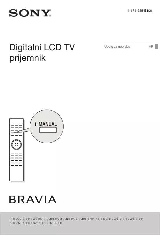 Mode d'emploi SONY KDL-40EX500