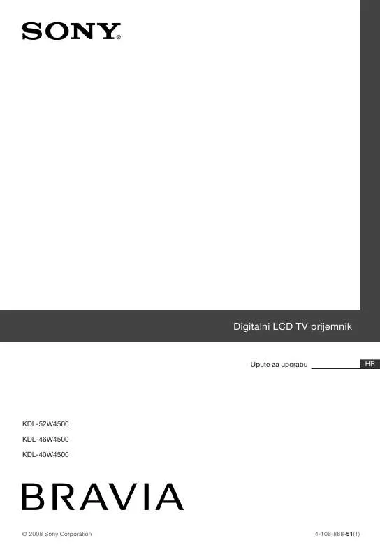 Mode d'emploi SONY KDL-46W4500