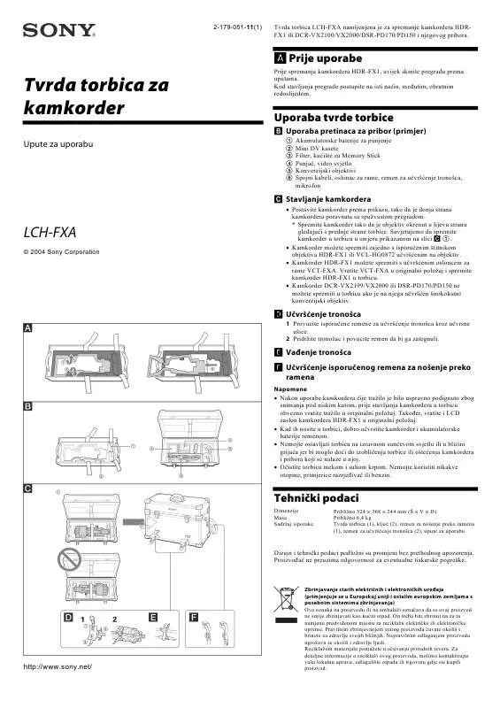 Mode d'emploi SONY LCH-FXA