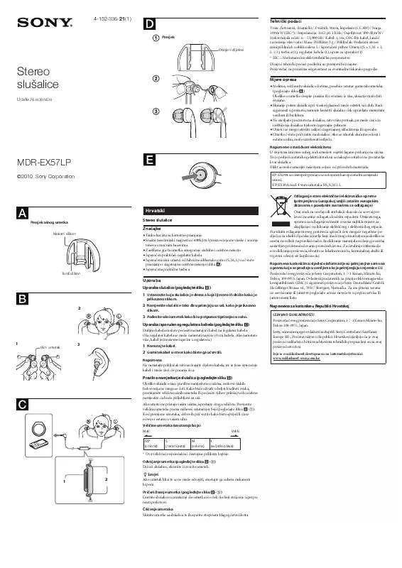 Mode d'emploi SONY MDR-EX57LP