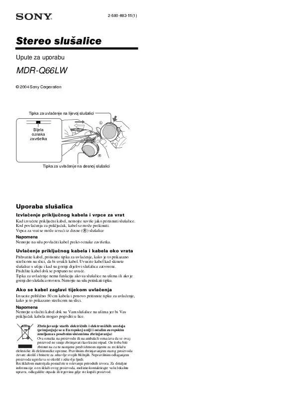 Mode d'emploi SONY MDR-Q66LW