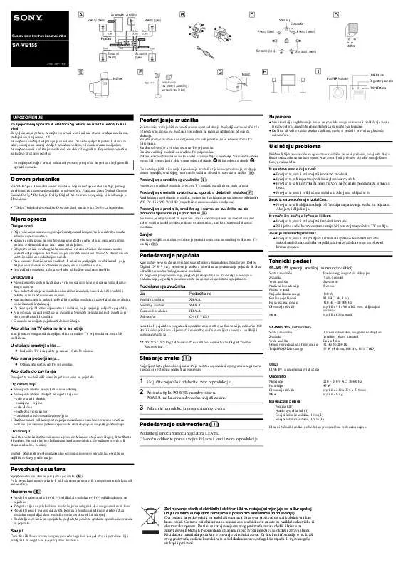 Mode d'emploi SONY SA-VE155