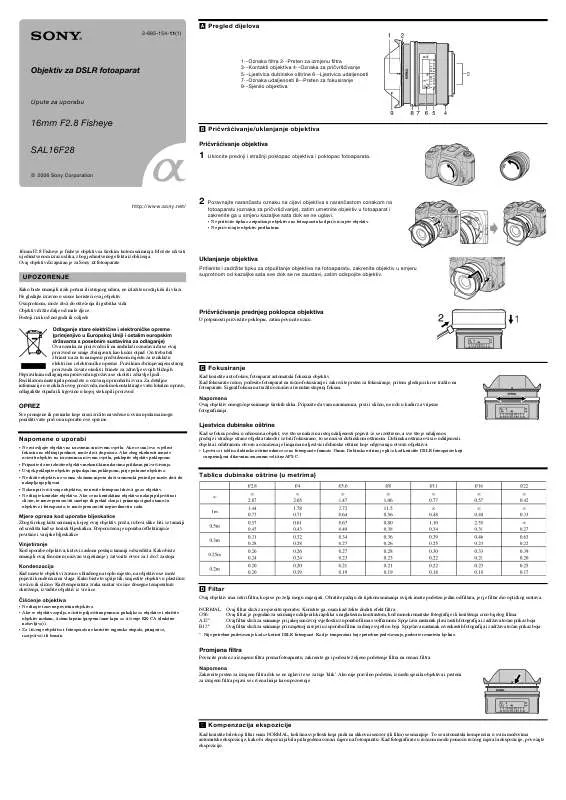 Mode d'emploi SONY SAL16F28