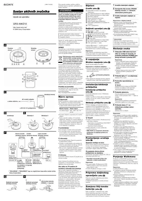 Mode d'emploi SONY SRS-NWZ10