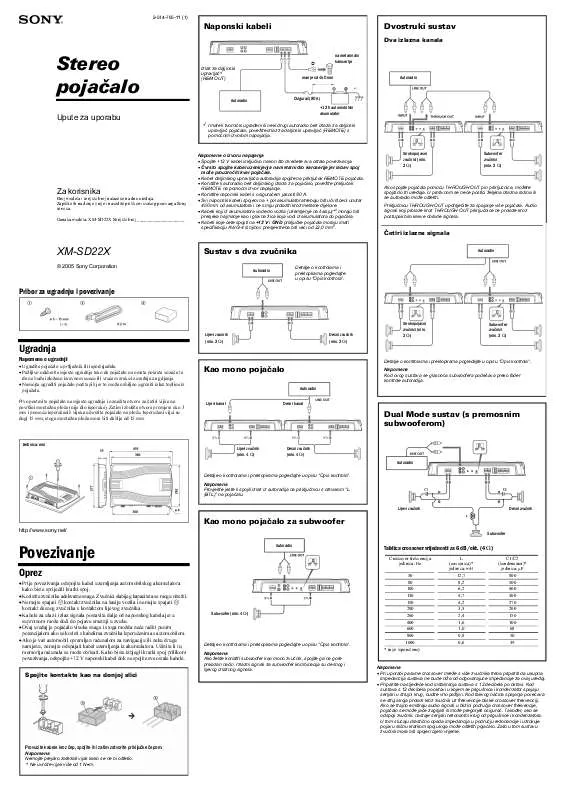 Mode d'emploi SONY XM-SD22X