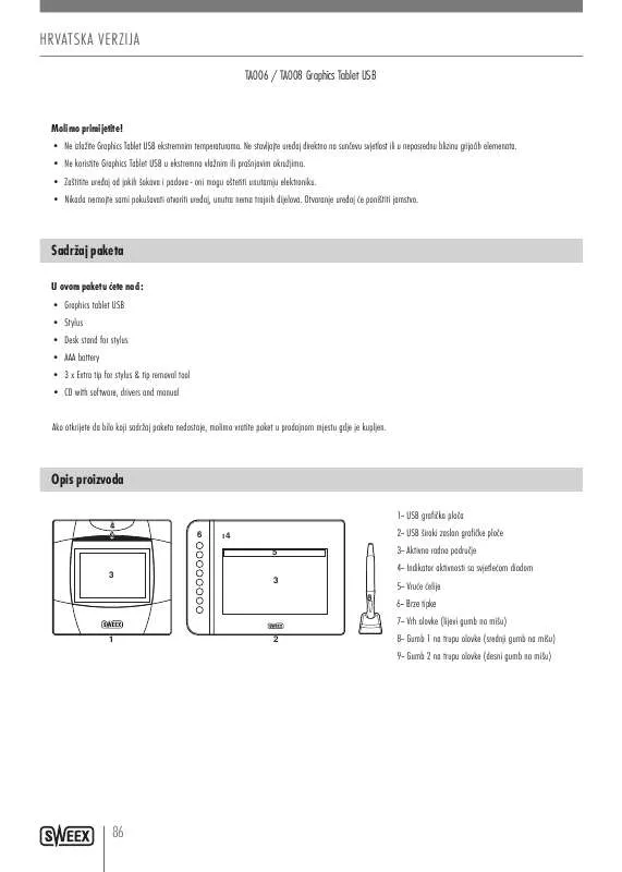 Mode d'emploi SWEEX TA006