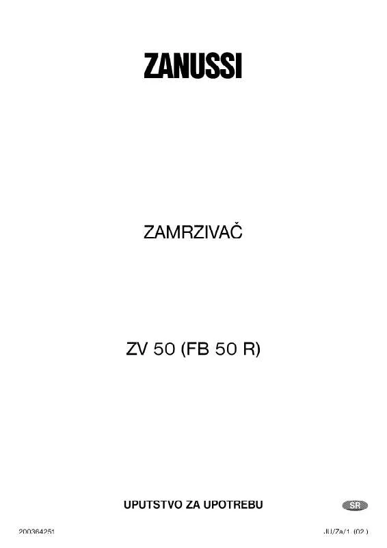 Mode d'emploi ZANUSSI ZV 50